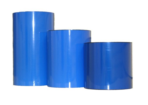4.33 x 984' Zebra Resin Blue Ribbons - Thermal Label HQ